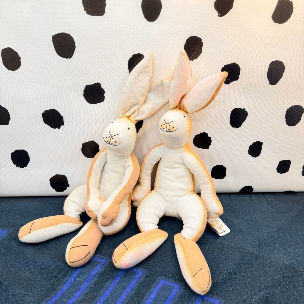 Crocodile Creek Plush Toy Kids Tan Guess How Much I Love You Hare Bunny Set
